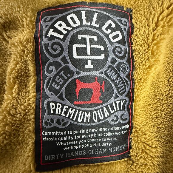 Troll Co Sherpa-Lined Hooded Canvas Jacket Olive/Black 3XL Blue-Collar Workwear - Picture 6 of 9